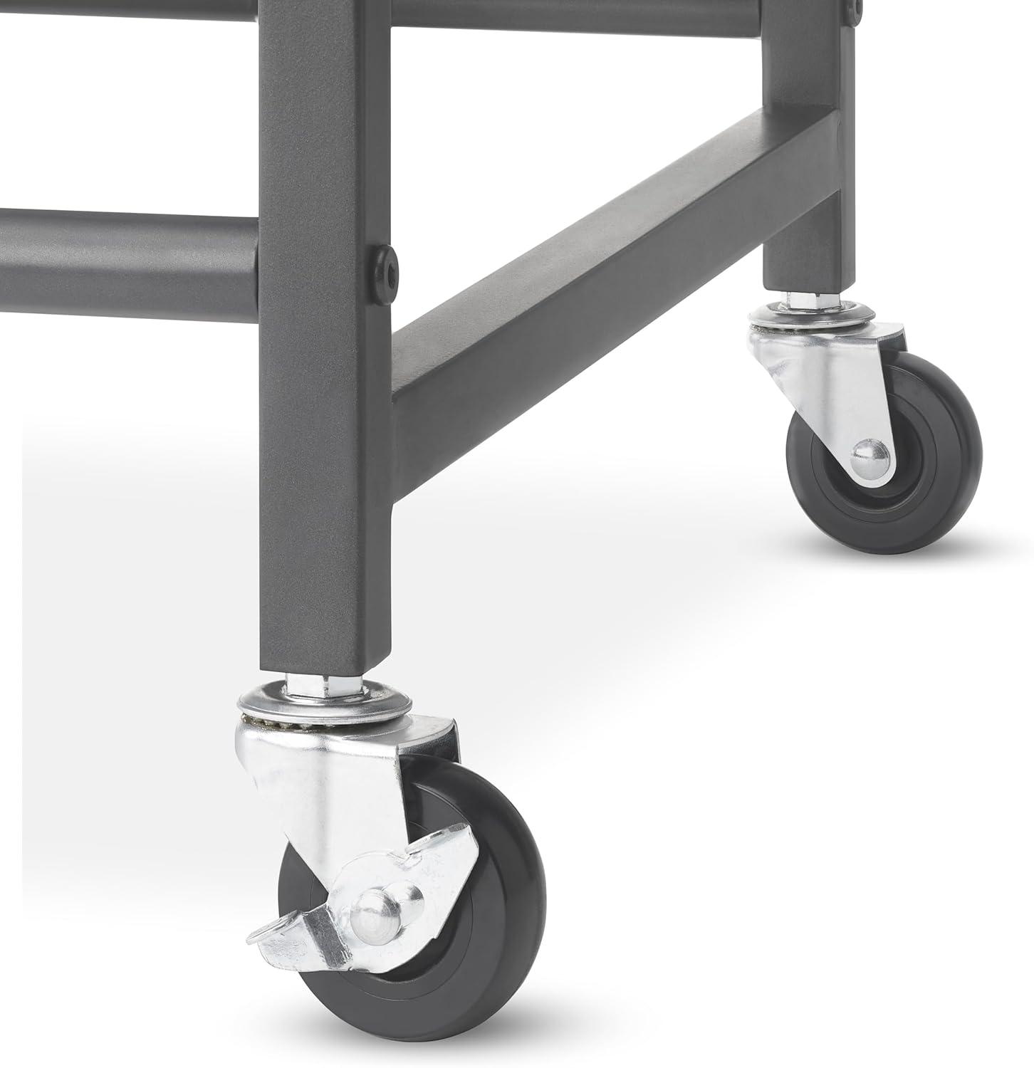 imageWhitmor 3 Section Rolling Laundry Sorter with Folding Station Ironing Board Chrome Gray3 Section AGrey