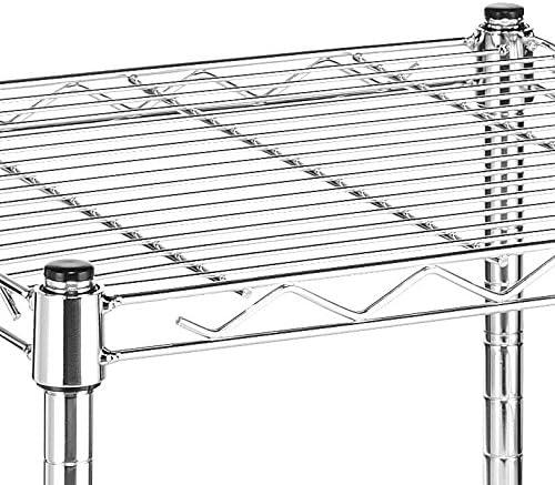 imageWhitmor 3 Tier Shelving Unit Metal Storage Shelves Adjustable Heavy Duty Shelf with Wheels 400 lbs Capacity per Shelf 1200 lbs Total for Home Garage Workshop 23quotL x 13quotW x 30quotH Chrome1TIER 15L x 14W x 15H