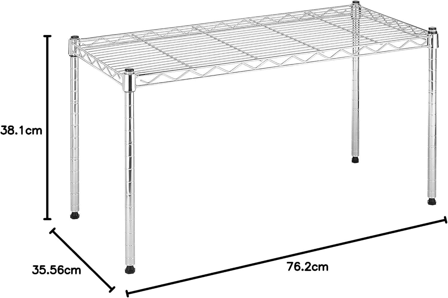 imageWhitmor 3 Tier Shelving Unit Metal Storage Shelves Adjustable Heavy Duty Shelf with Wheels 400 lbs Capacity per Shelf 1200 lbs Total for Home Garage Workshop 23quotL x 13quotW x 30quotH Chrome1TIER 30L x 14W x 15H