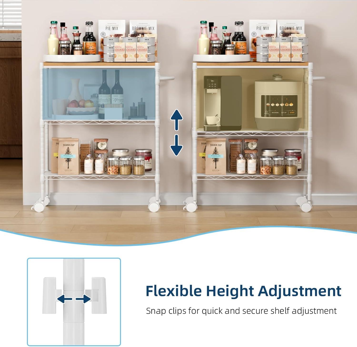 imageWhitmor 3 Tier Shelving Unit Metal Storage Shelves Adjustable Heavy Duty Shelf with Wheels 400 lbs Capacity per Shelf 1200 lbs Total for Home Garage Workshop 23quotL x 13quotW x 30quotH Chrome276 x 10 x 217 inches