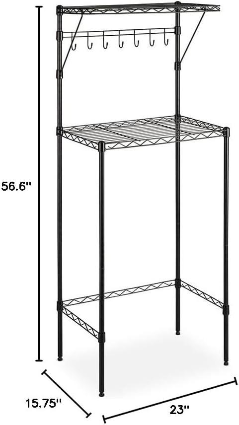 imageWhitmor 3 Tier Shelving Unit Metal Storage Shelves Adjustable Heavy Duty Shelf with Wheels 400 lbs Capacity per Shelf 1200 lbs Total for Home Garage Workshop 23quotL x 13quotW x 30quotH Chrome1535L x 2125W x 566H