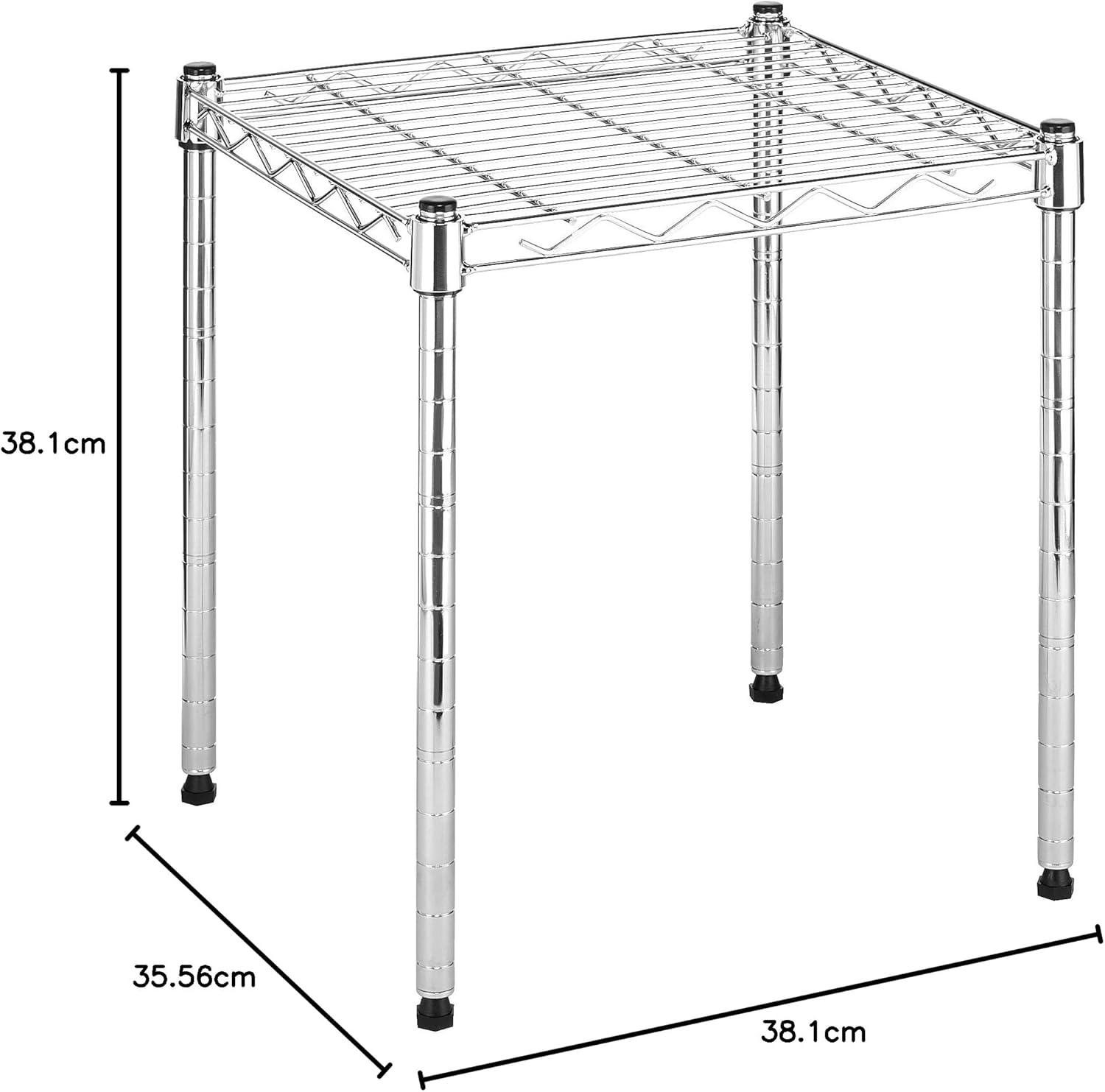 imageWhitmor 3 Tier Shelving Unit Metal Storage Shelves Adjustable Heavy Duty Shelf with Wheels 400 lbs Capacity per Shelf 1200 lbs Total for Home Garage Workshop 23quotL x 13quotW x 30quotH Chrome1TIER 15L x 14W x 15H