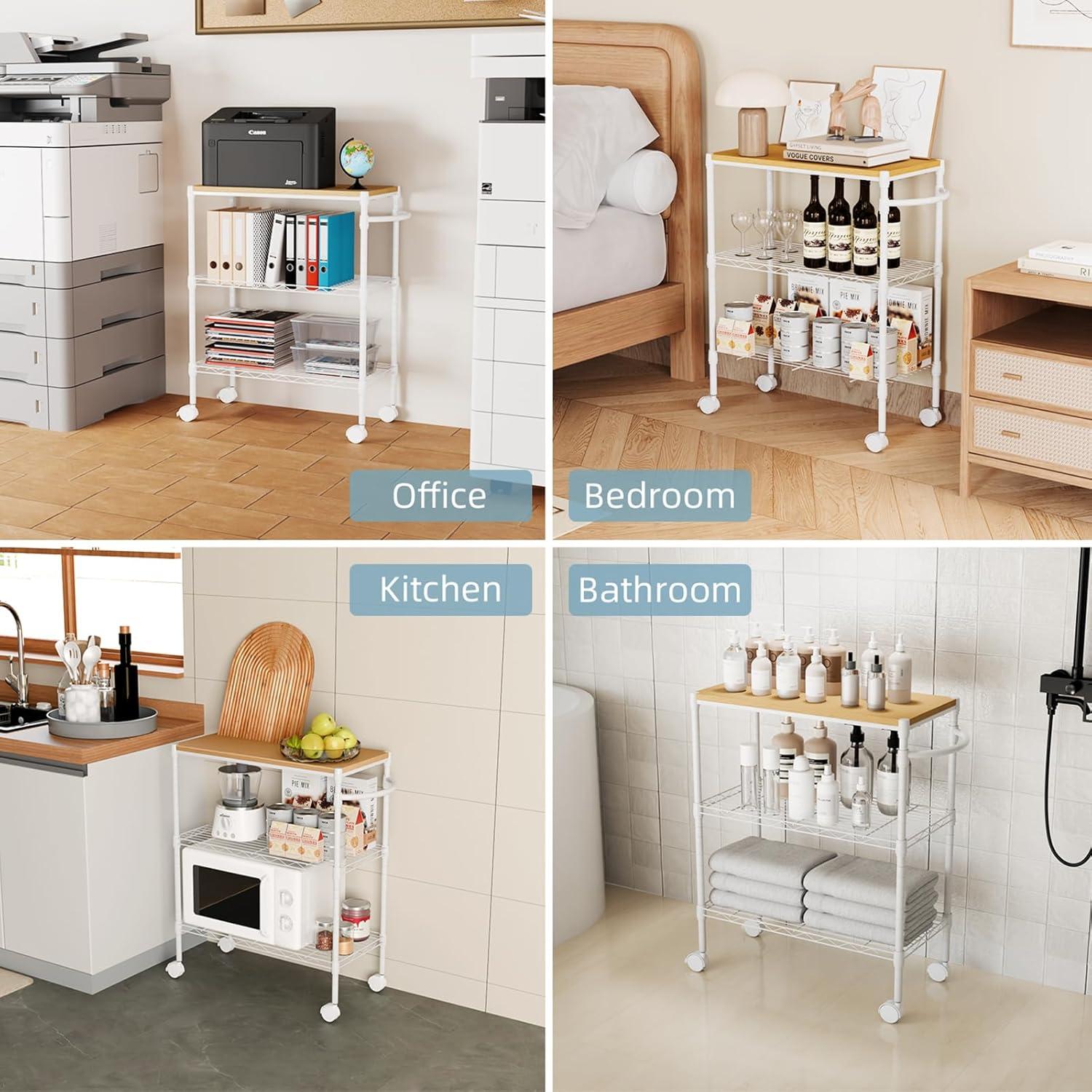 imageWhitmor 3 Tier Shelving Unit Metal Storage Shelves Adjustable Heavy Duty Shelf with Wheels 400 lbs Capacity per Shelf 1200 lbs Total for Home Garage Workshop 23quotL x 13quotW x 30quotH Chrome276 x 10 x 217 inches