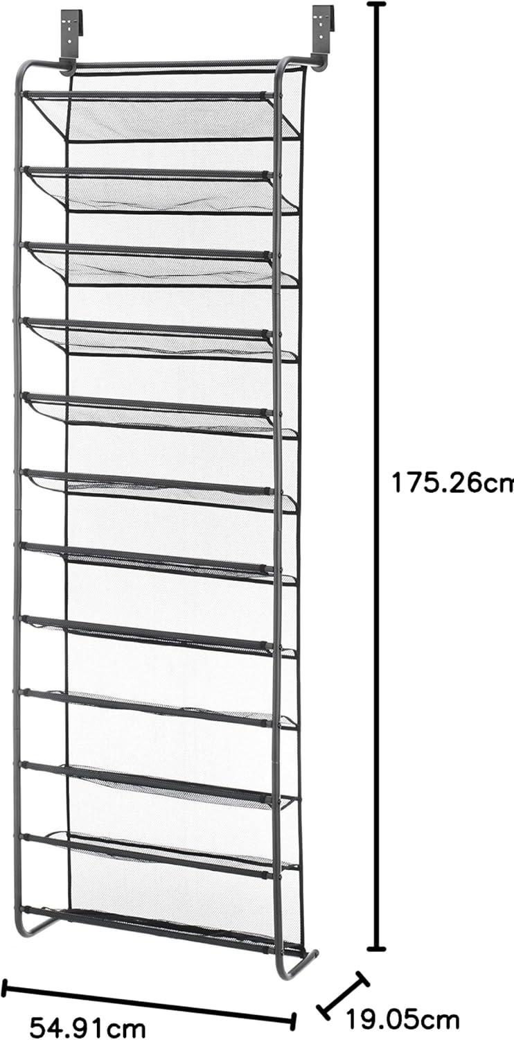 imageWhitmor 36 Pair OverTheDoor RackGunmetal Gray Shoe OrganizerGunmetal Gray