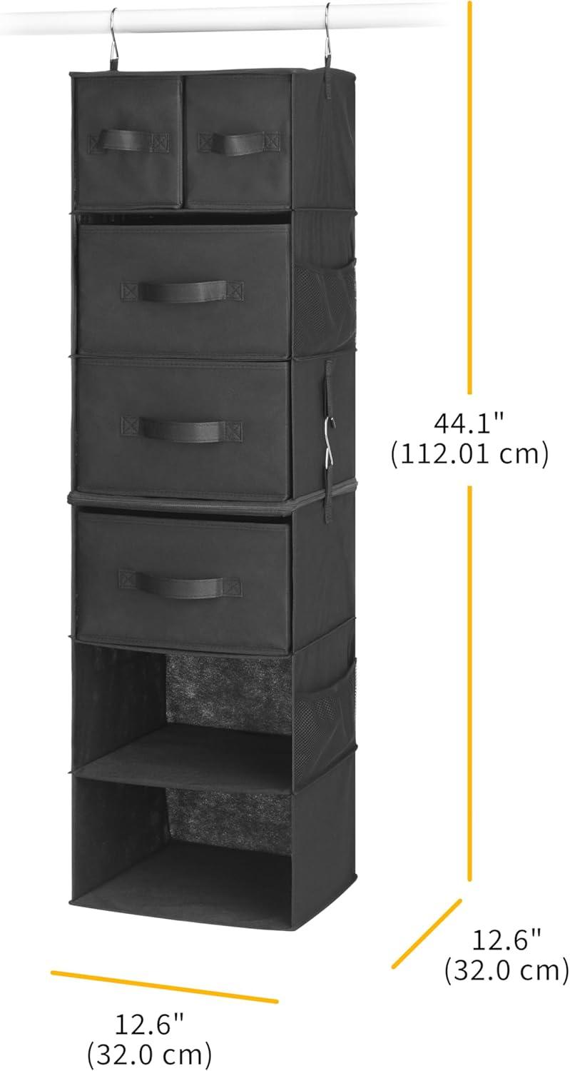 imageWhitmor 5 Section Closet Organizer Hanging Shelves with Sturdy Metal FrameBlack