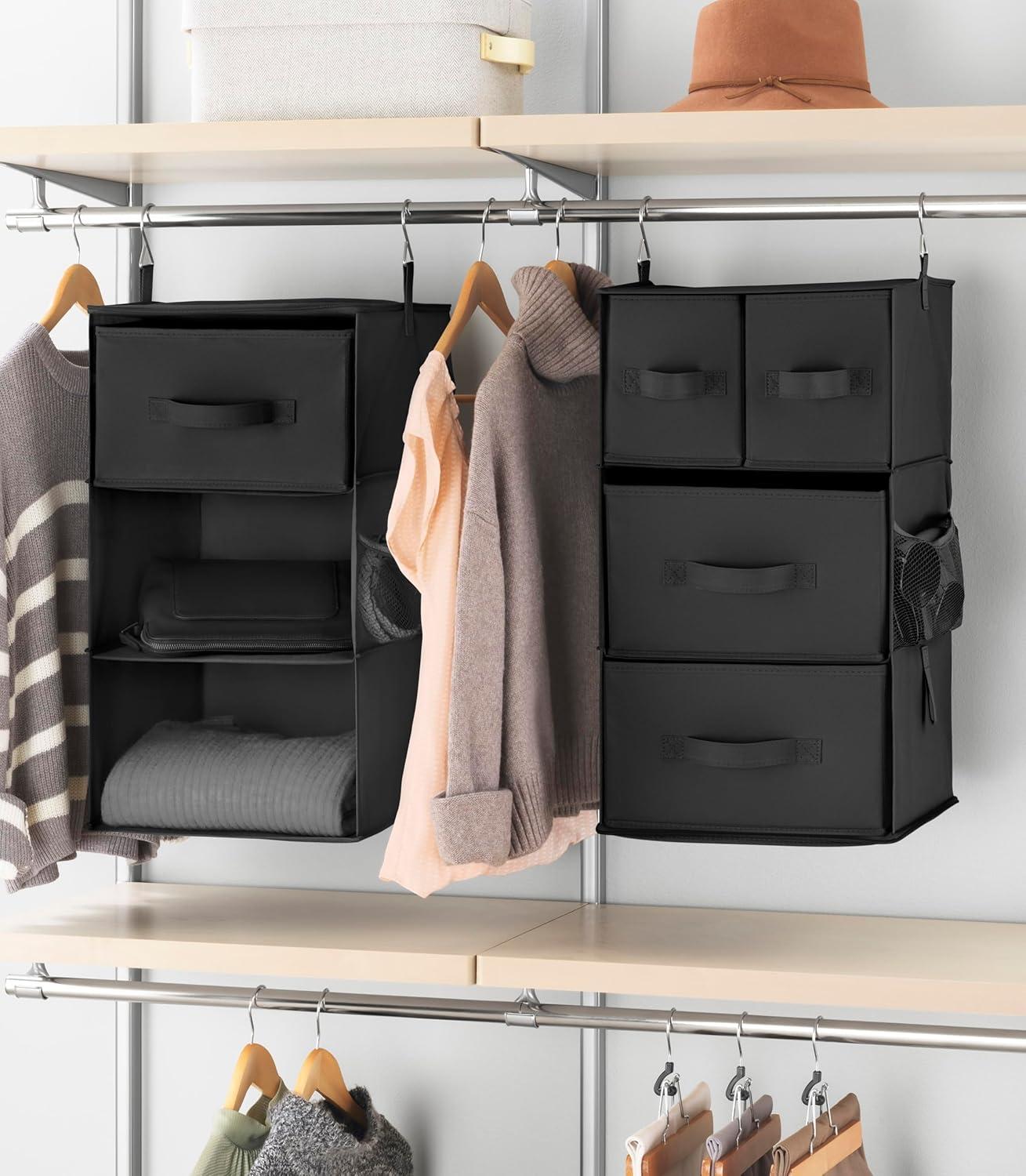 imageWhitmor 5 Section Closet Organizer Hanging Shelves with Sturdy Metal FrameBlack