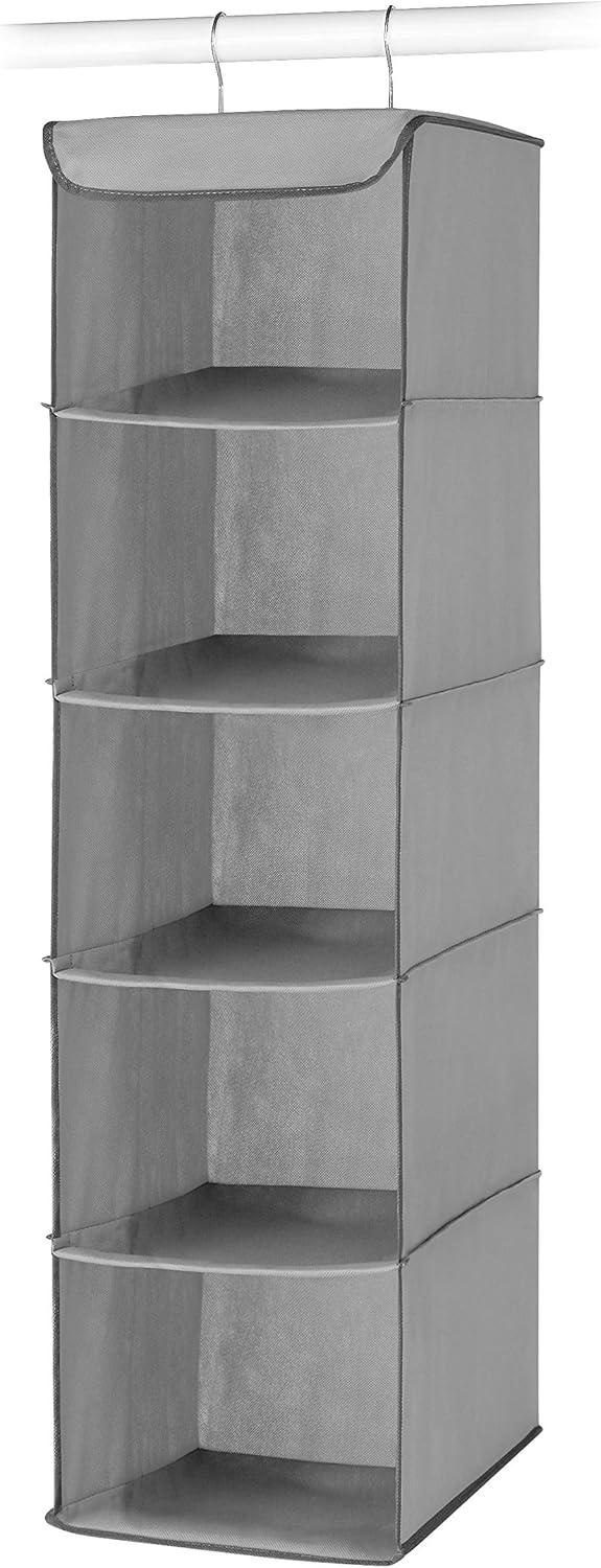 imageWhitmor 5 Section Closet Organizer Hanging Shelves with Sturdy Metal FrameGrey
