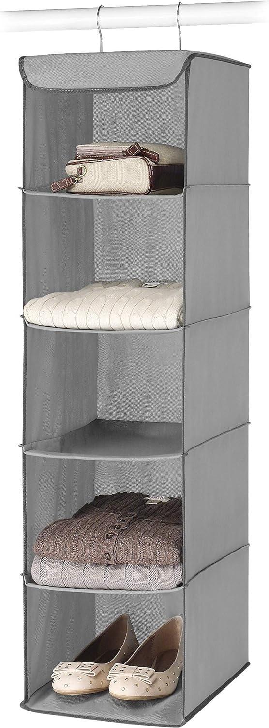 imageWhitmor 5 Section Closet Organizer Hanging Shelves with Sturdy Metal FrameGrey