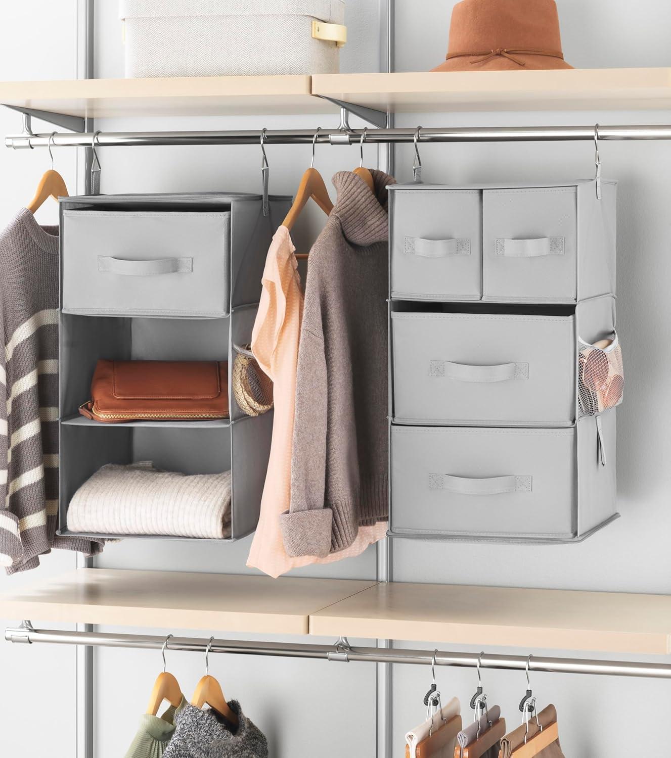 imageWhitmor 5 Section Closet Organizer Hanging Shelves with Sturdy Metal FrameGrey