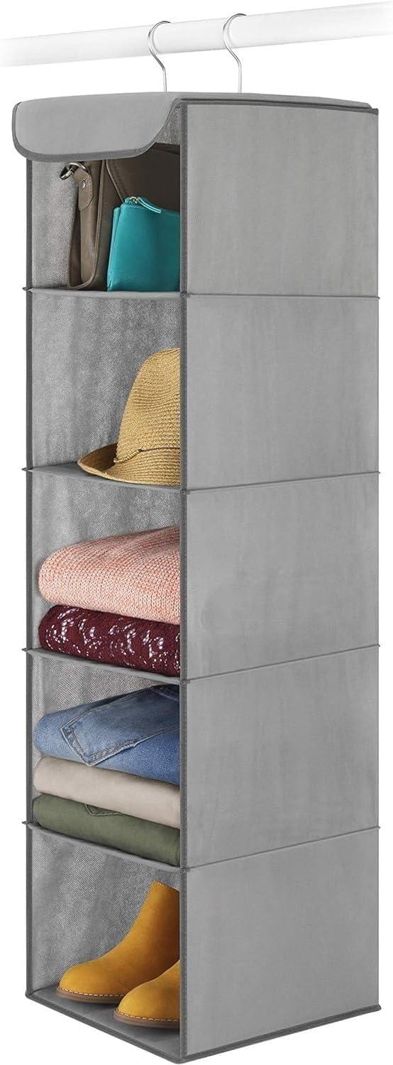 imageWhitmor 5 Section Closet Organizer Hanging Shelves with Sturdy Metal FrameGrey