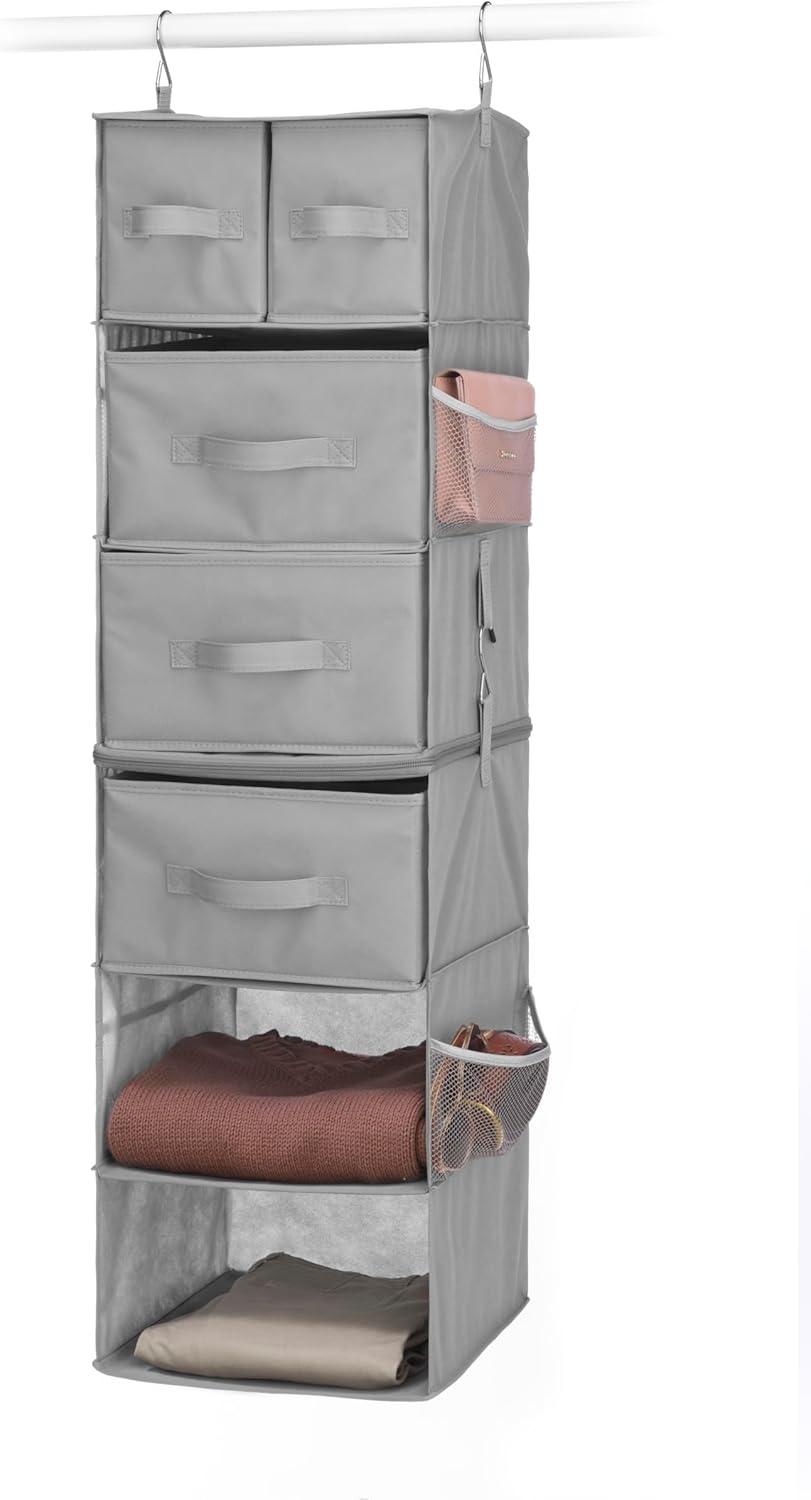 imageWhitmor 5 Section Closet Organizer Hanging Shelves with Sturdy Metal FrameGrey