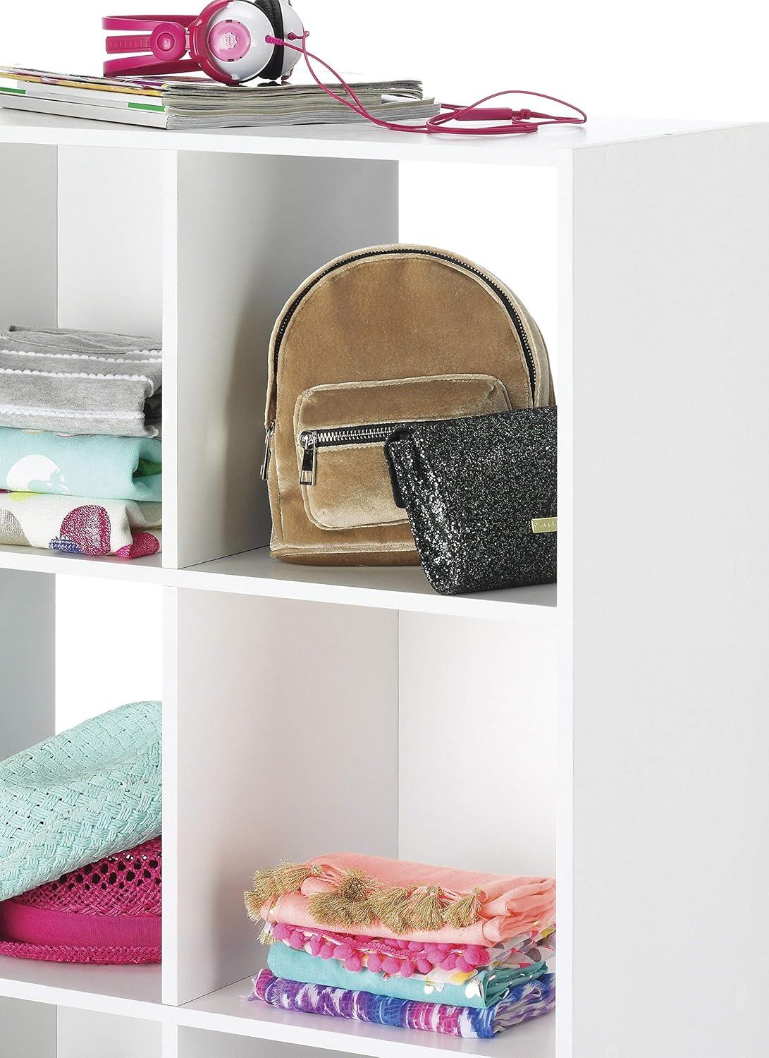 imageWhitmor 6 Cube Storage Organizer 3 Tier Stackable Mdf Wood Bookcase Open Storage Display Bookshelf Storage Cabinet for Living Room Bedroom Home Office 237quotL x 117quotW x 352quotH EspressoWhite