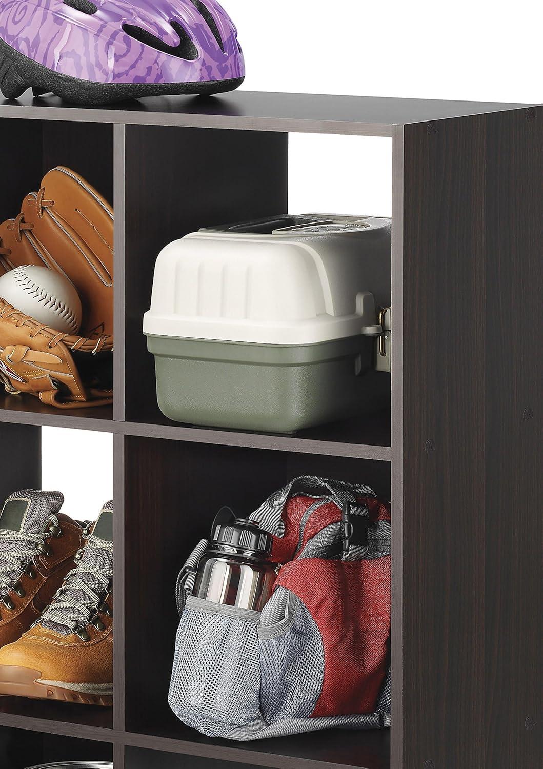 imageWhitmor 6 Cube Storage Organizer 3 Tier Stackable Mdf Wood Bookcase Open Storage Display Bookshelf Storage Cabinet for Living Room Bedroom Home Office 237quotL x 117quotW x 352quotH EspressoEspresso