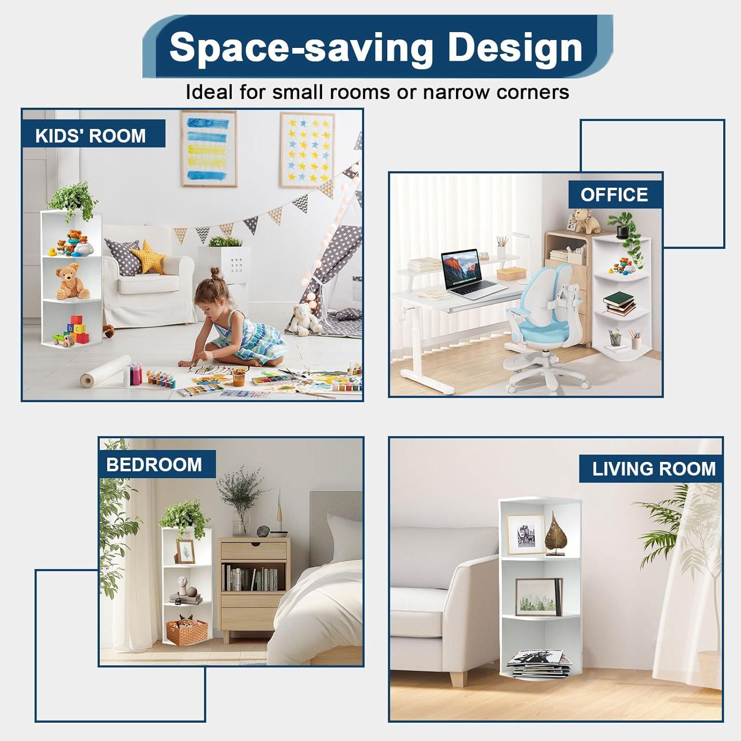 imageWhitmor 6 Cube Storage Organizer 3 Tier Stackable Mdf Wood Bookcase Open Storage Display Bookshelf Storage Cabinet for Living Room Bedroom Home Office 237quotL x 117quotW x 352quotH EspressoWhite