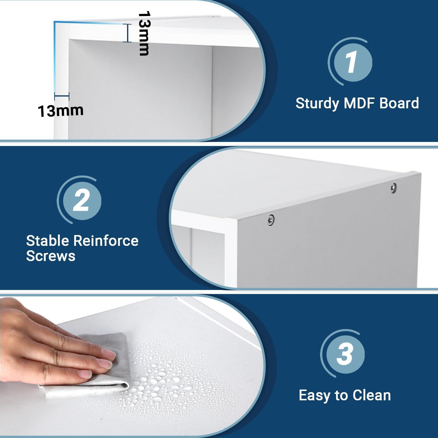 imageWhitmor 6 Cube Storage Organizer 3 Tier Stackable Mdf Wood Bookcase Open Storage Display Bookshelf Storage Cabinet for Living Room Bedroom Home Office 237quotL x 117quotW x 352quotH EspressoWhite