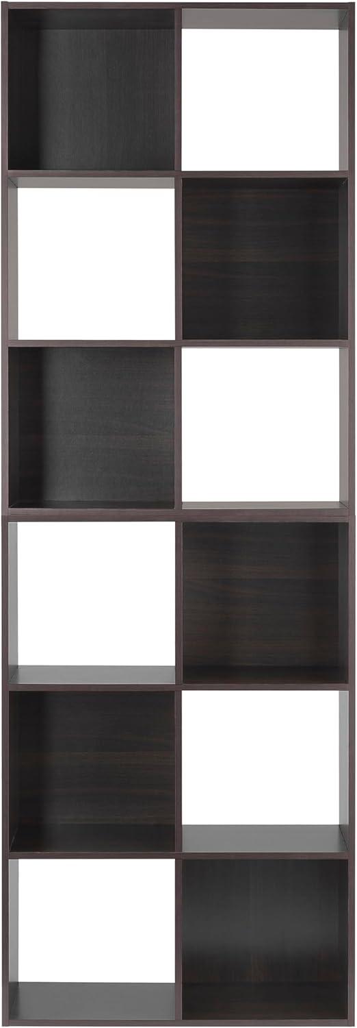 imageWhitmor 6 Cube Storage Organizer 3 Tier Stackable Mdf Wood Bookcase Open Storage Display Bookshelf Storage Cabinet for Living Room Bedroom Home Office 237quotL x 117quotW x 352quotH EspressoEspresso