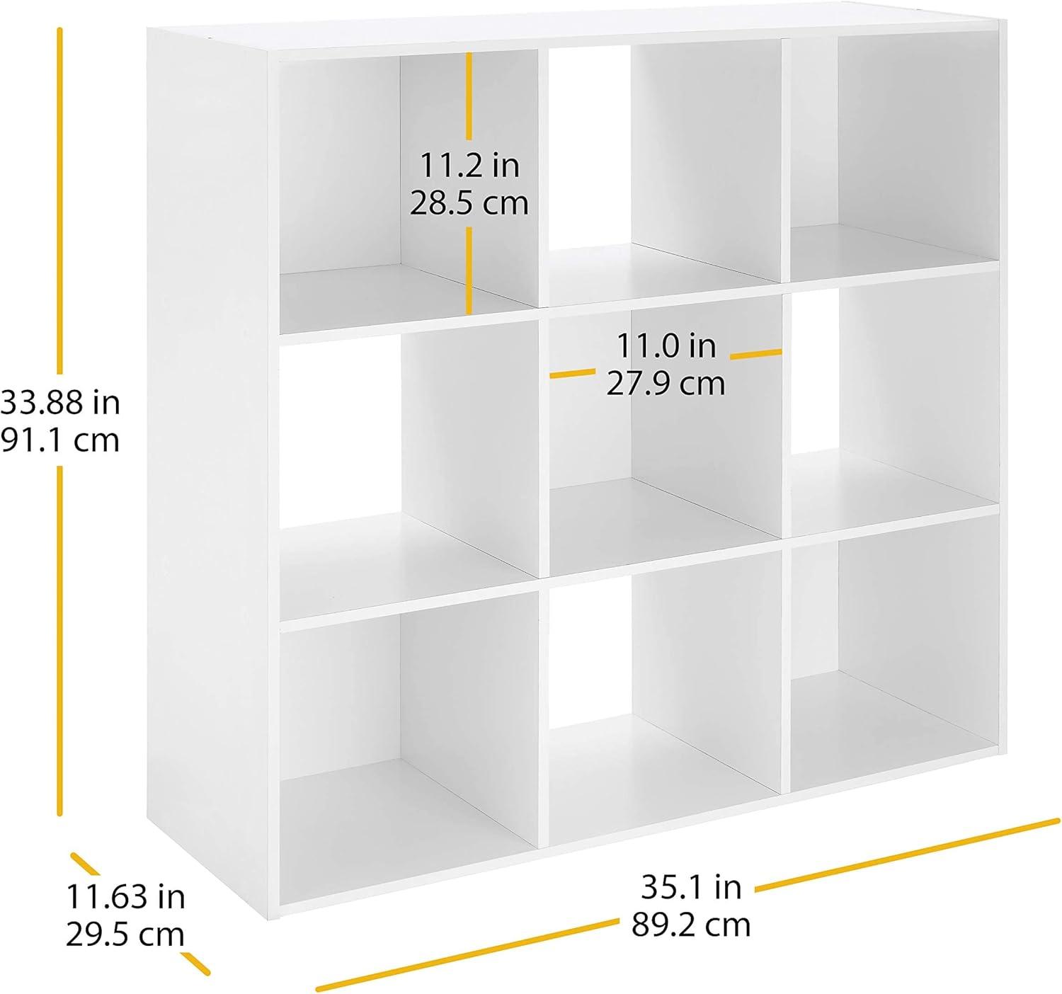 imageWhitmor 6 Cube Storage Organizer 3 Tier Stackable Mdf Wood Bookcase Open Storage Display Bookshelf Storage Cabinet for Living Room Bedroom Home Office 237quotL x 117quotW x 352quotH EspressoWhite