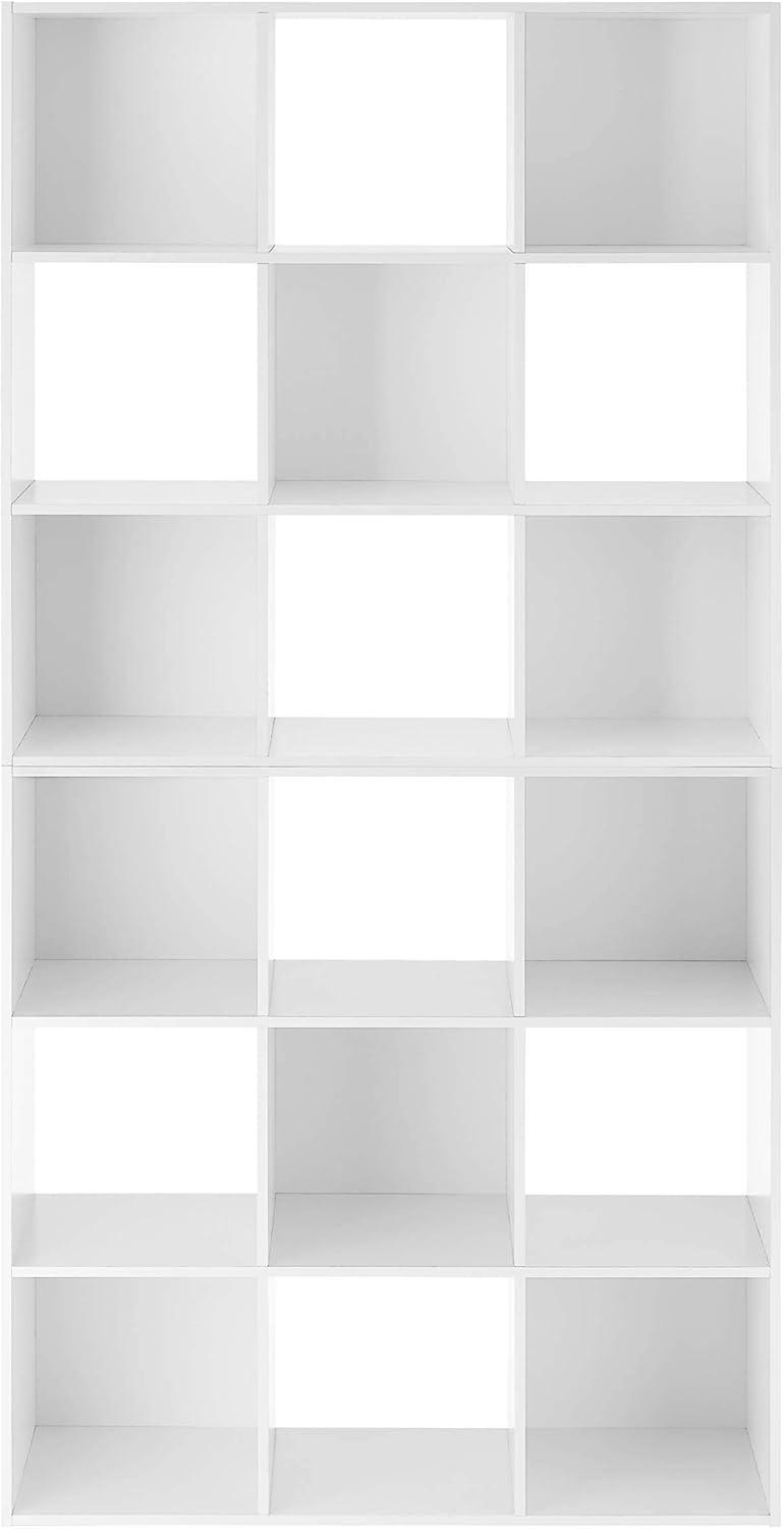 imageWhitmor 6 Cube Storage Organizer 3 Tier Stackable Mdf Wood Bookcase Open Storage Display Bookshelf Storage Cabinet for Living Room Bedroom Home Office 237quotL x 117quotW x 352quotH EspressoWhite