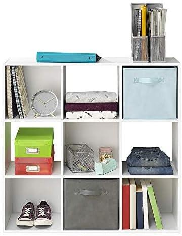 imageWhitmor 6 Cube Storage Organizer 3 Tier Stackable Mdf Wood Bookcase Open Storage Display Bookshelf Storage Cabinet for Living Room Bedroom Home Office 237quotL x 117quotW x 352quotH EspressoWhite