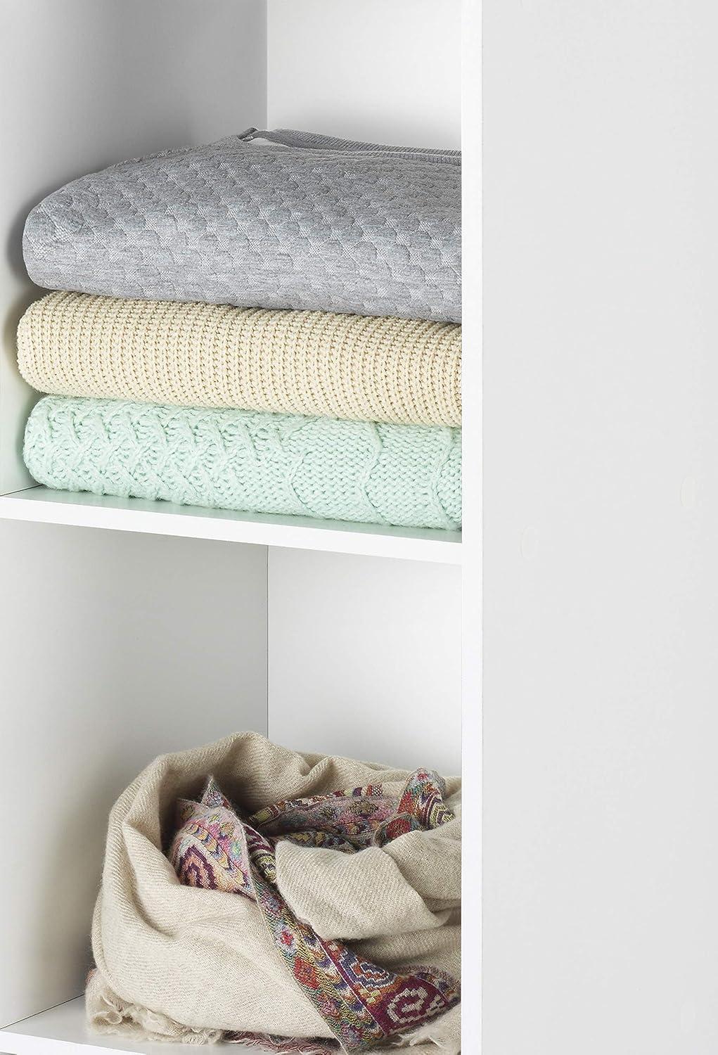 imageWhitmor 6 Cube Storage Organizer 3 Tier Stackable Mdf Wood Bookcase Open Storage Display Bookshelf Storage Cabinet for Living Room Bedroom Home Office 237quotL x 117quotW x 352quotH EspressoWhite