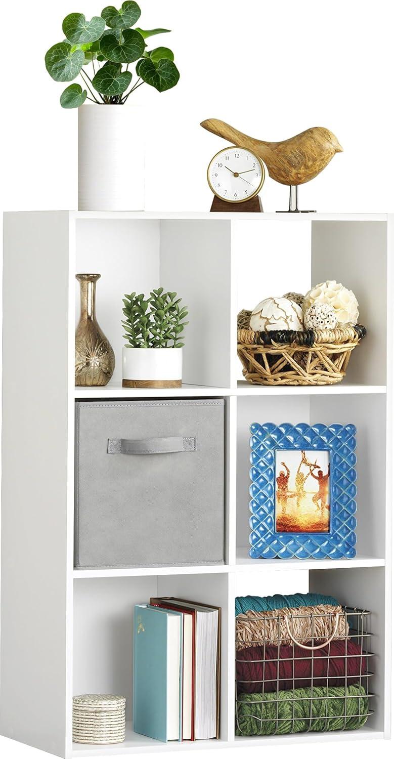 imageWhitmor 6 Cube Storage Organizer 3 Tier Stackable Mdf Wood Bookcase Open Storage Display Bookshelf Storage Cabinet for Living Room Bedroom Home Office 237quotL x 117quotW x 352quotH EspressoWhite