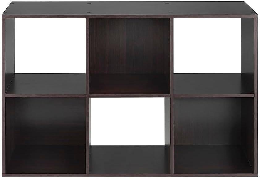 imageWhitmor 6 Cube Storage Organizer 3 Tier Stackable Mdf Wood Bookcase Open Storage Display Bookshelf Storage Cabinet for Living Room Bedroom Home Office 237quotL x 117quotW x 352quotH EspressoEspresso