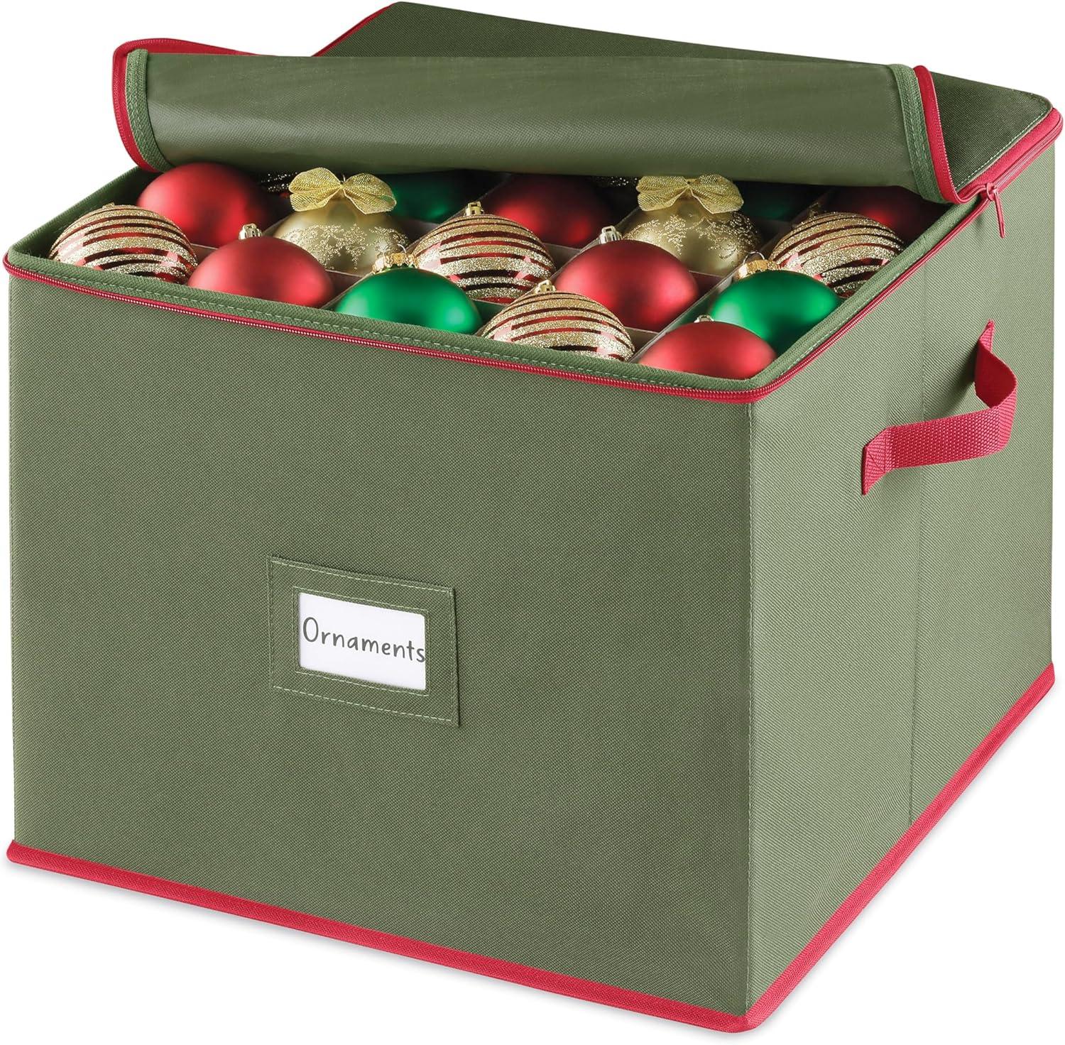 imageWhitmor 61295340 Ornament Storage 64 compartments RedGreen