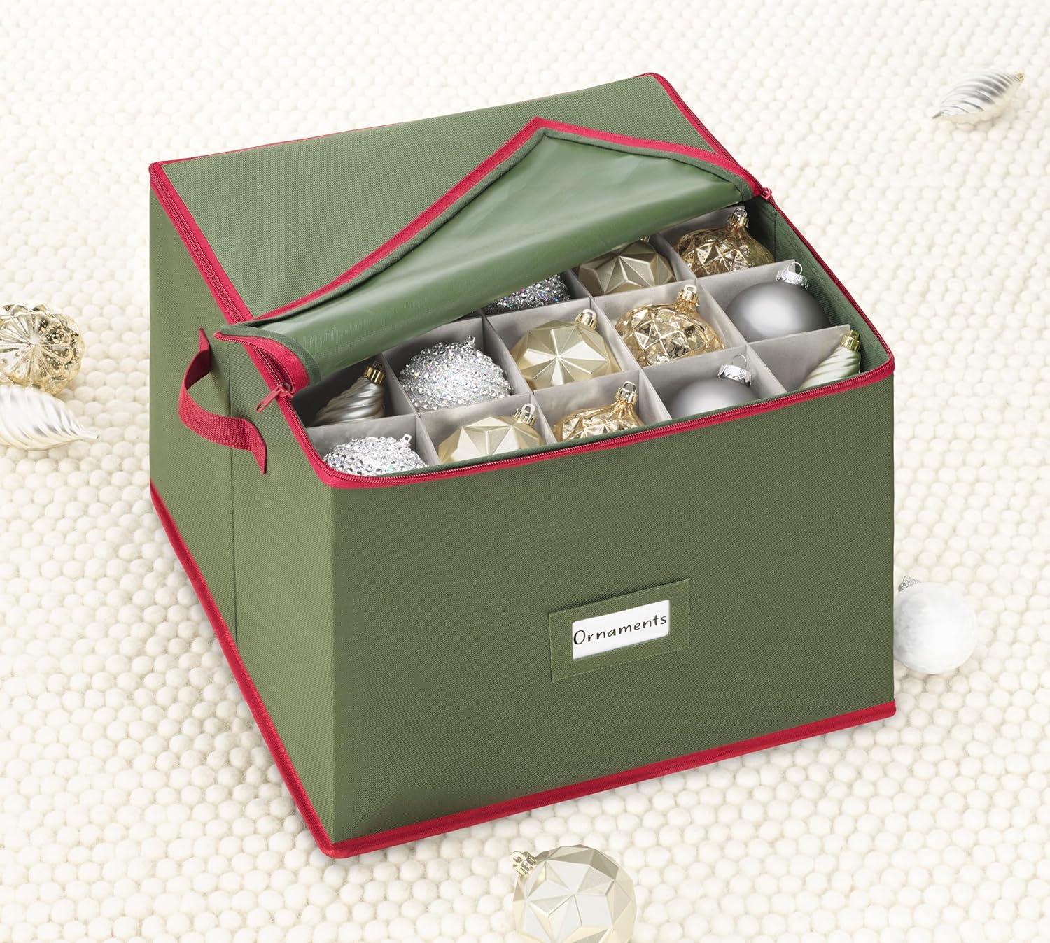 imageWhitmor 61295340 Ornament Storage 64 compartments RedGreen
