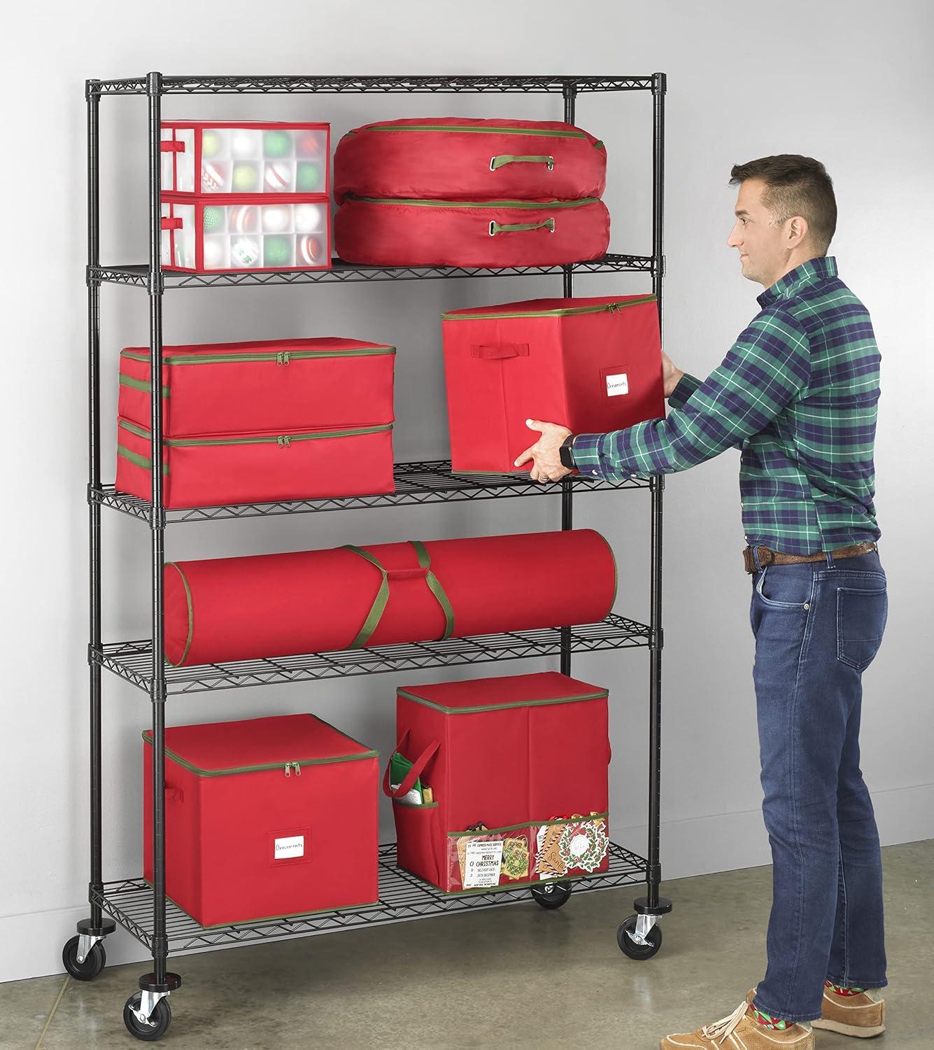 imageWhitmor 61295340 Ornament Storage 64 compartments RedRed