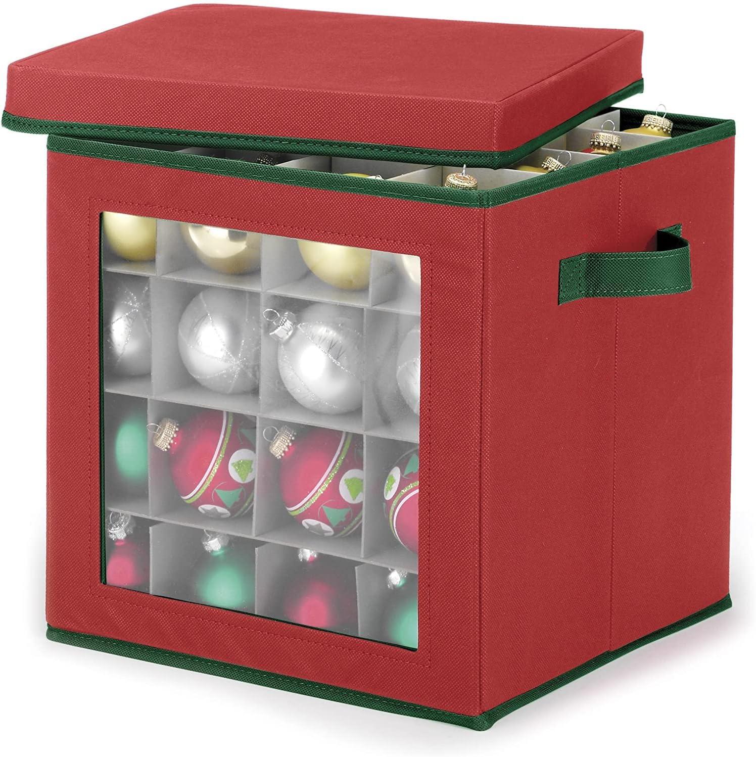 imageWhitmor 61295340 Ornament Storage 64 compartments RedRed