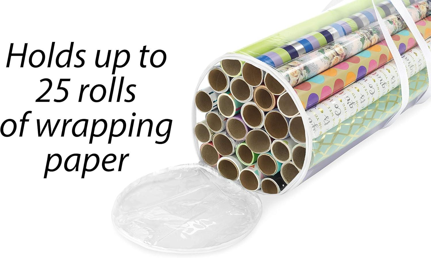 imageWhitmor Christmas Gift Wrap Organizer for 30quot Rolls of Gift WrapTransparent