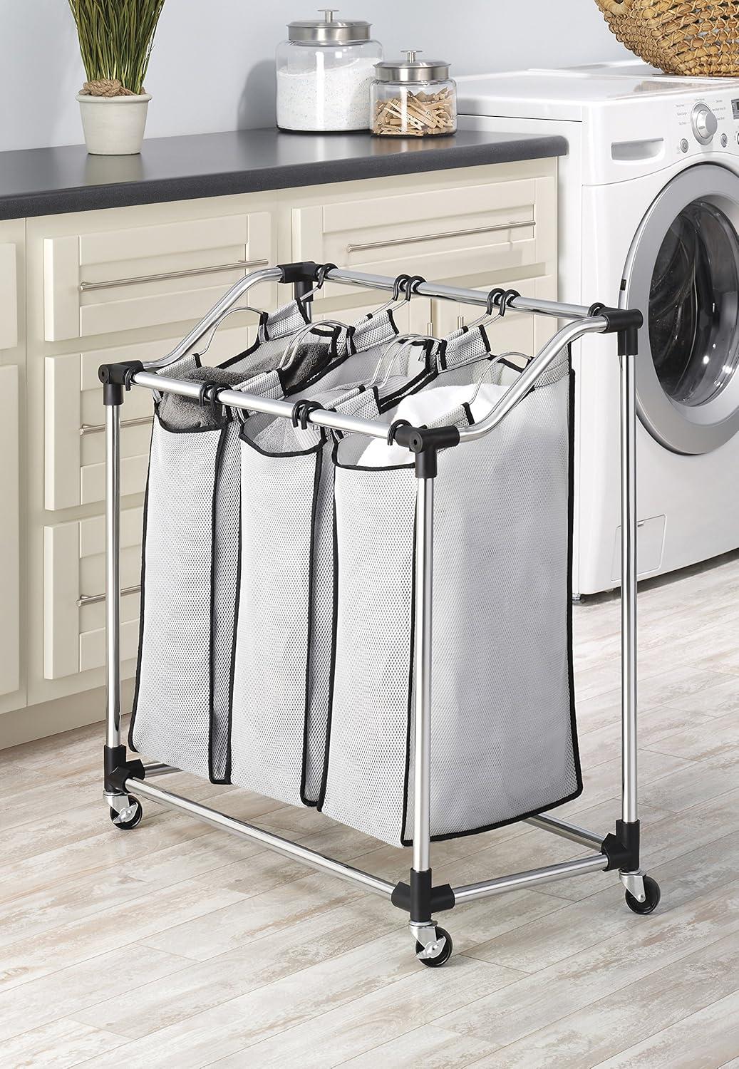 imageWhitmor Chrome Laundry Sorter with Foam Mesh Bags