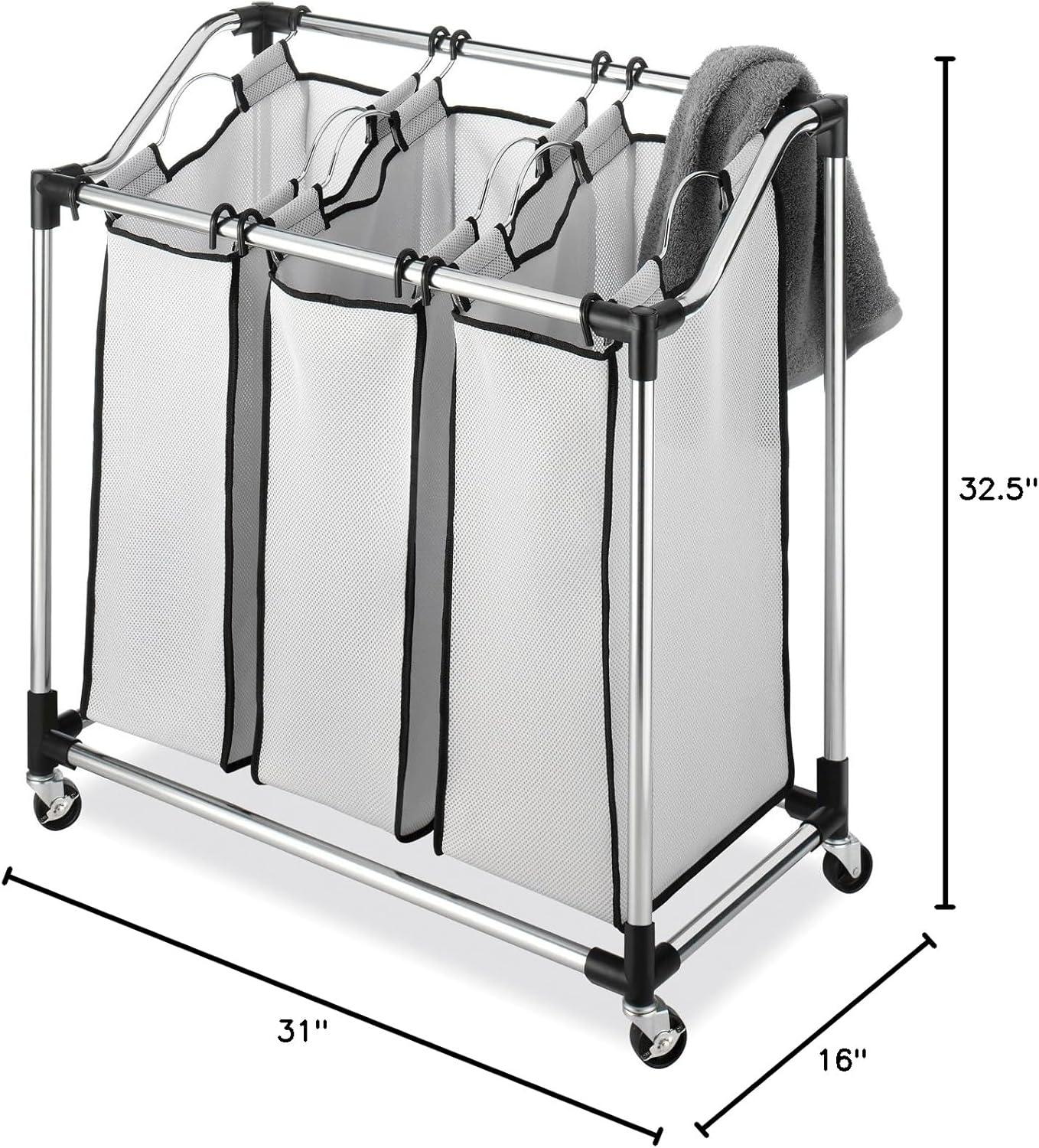 imageWhitmor Chrome Laundry Sorter with Foam Mesh Bags