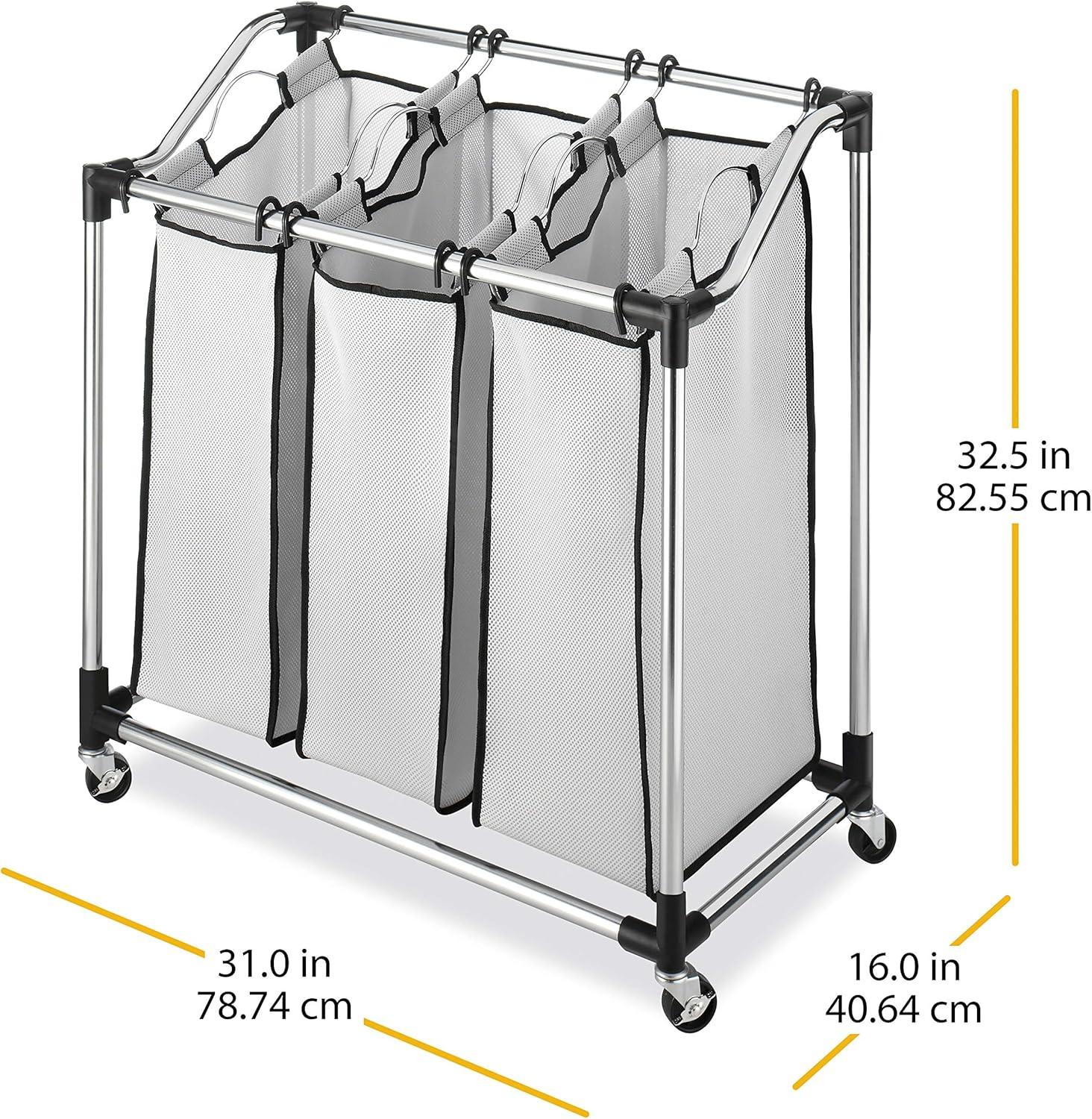 imageWhitmor Chrome Laundry Sorter with Foam Mesh Bags