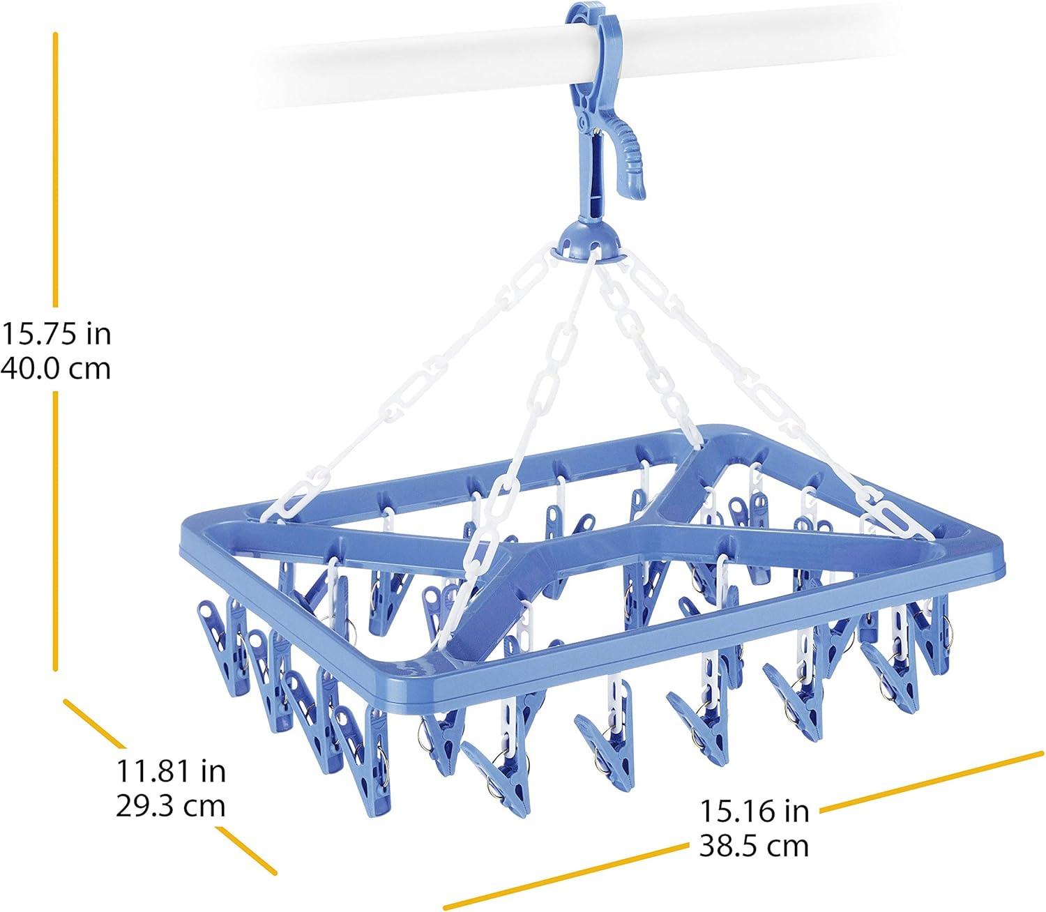 imageWhitmor Clip and Drip Hanger Hanging Drying Rack 26 ClipsBlue26 Clips