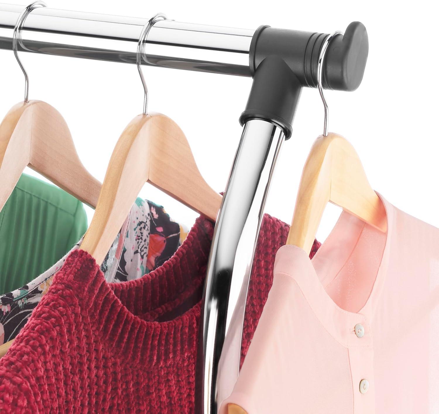 imageWhitmor Foldable Garment Rack Rolling Clothes Rack Adjustable Height Silver35 x 22 x 68 in