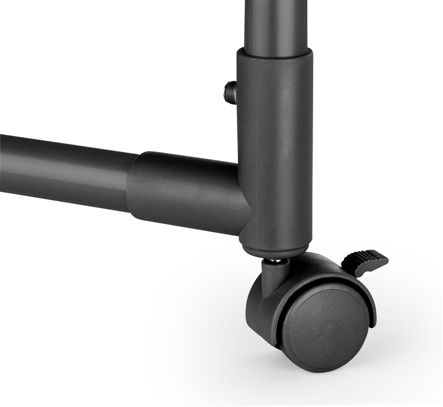 imageWhitmor Foldable Garment Rack Rolling Clothes Rack Adjustable Height SilverBlack Silver