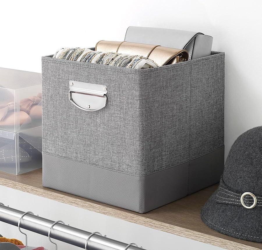 imageWhitmor Gray Collapsible Cubes 10quot L x 10quot W x 10quot H Set of 2Gray