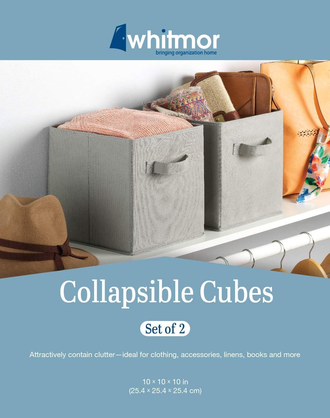 imageWhitmor Gray Collapsible Cubes 10quot L x 10quot W x 10quot H Set of 2Gray