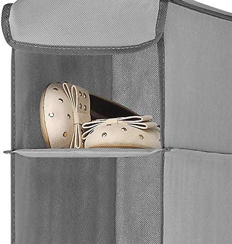 imageWhitmor Hanging Shoe Shelves 8 Section Closet Organizer Grey8 Pockets