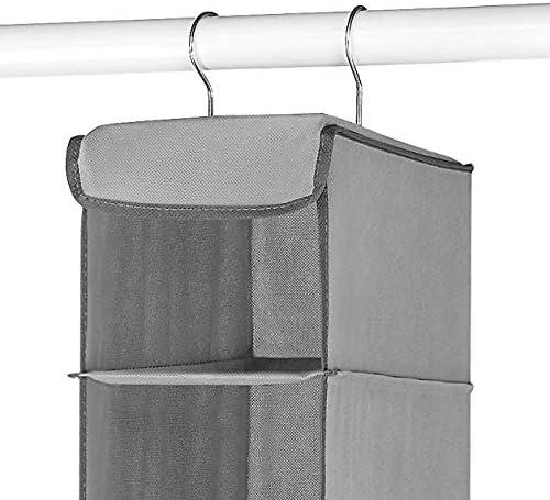 imageWhitmor Hanging Shoe Shelves 8 Section Closet Organizer Grey8 Pockets