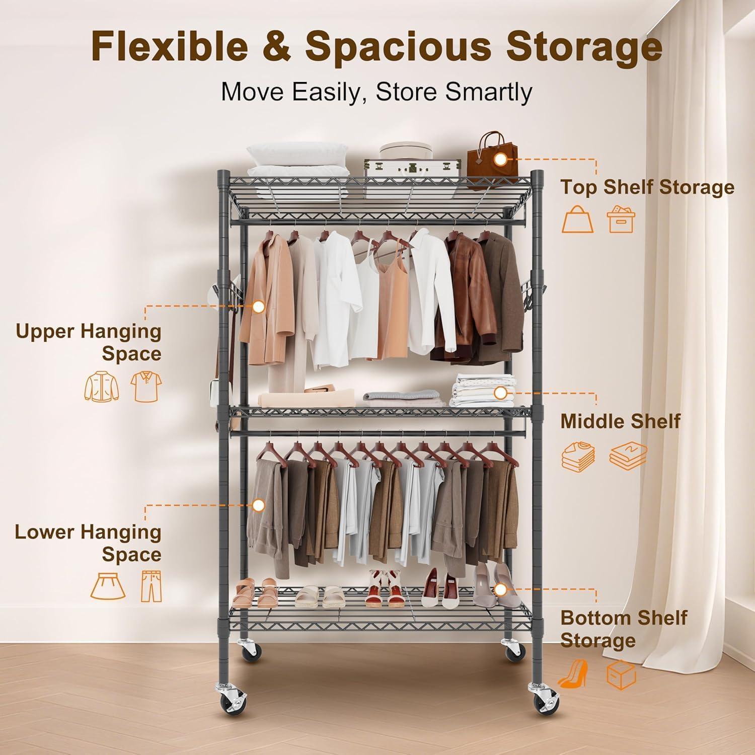 imageWhitmor Modern Industrial Wardrobe35 x 16 x 77 inch