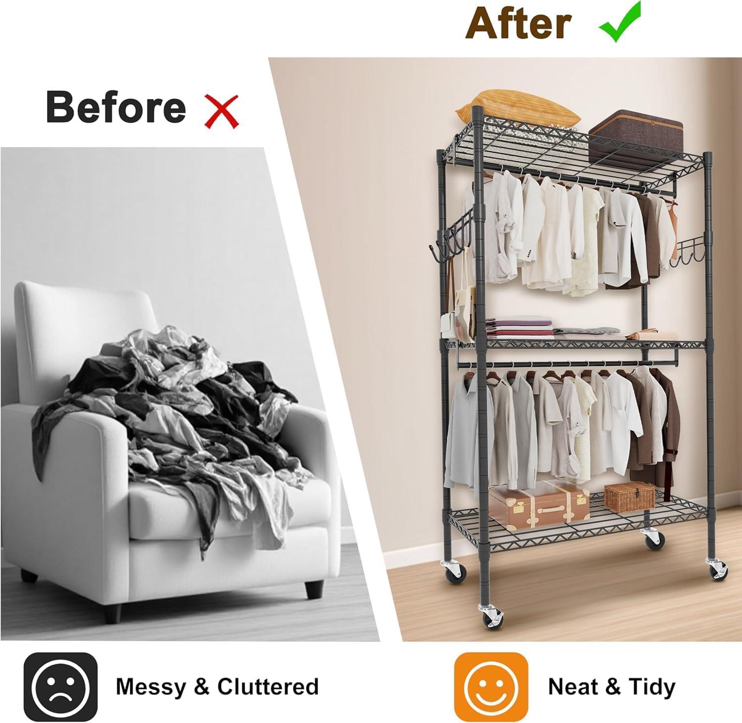 imageWhitmor Modern Industrial Wardrobe35 x 16 x 77 inch