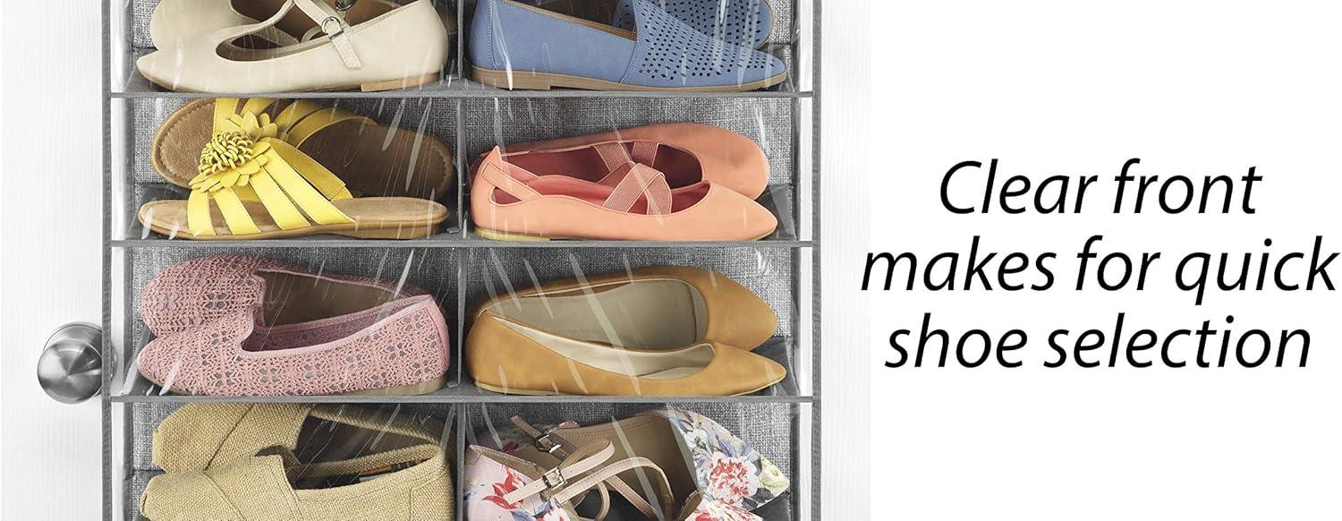 imageWhitmor Over The Door Shoe Shelves 26 Sections Crosshatch Gray26 Pair