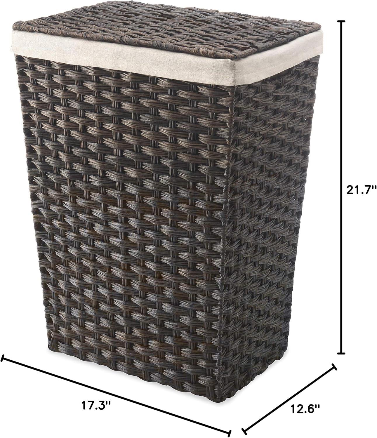 imageWhitmor Rattique Laundry Hamper with Lid and Removable Liner EspressoEspresso