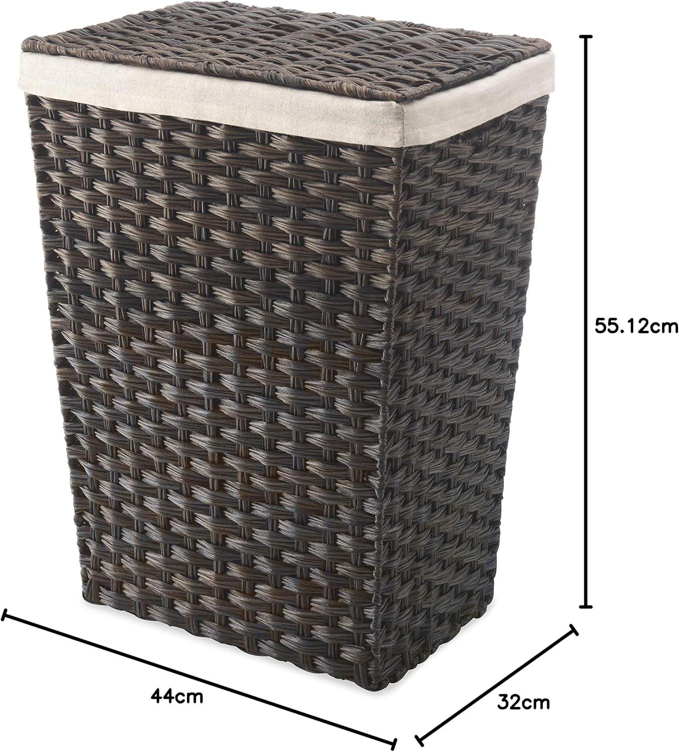 imageWhitmor Rattique Laundry Hamper with Lid and Removable Liner EspressoEspresso