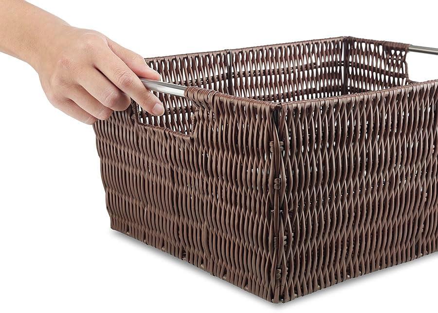 imageWhitmor Rattique Storage Baskets Grey 3 Piece SetJava