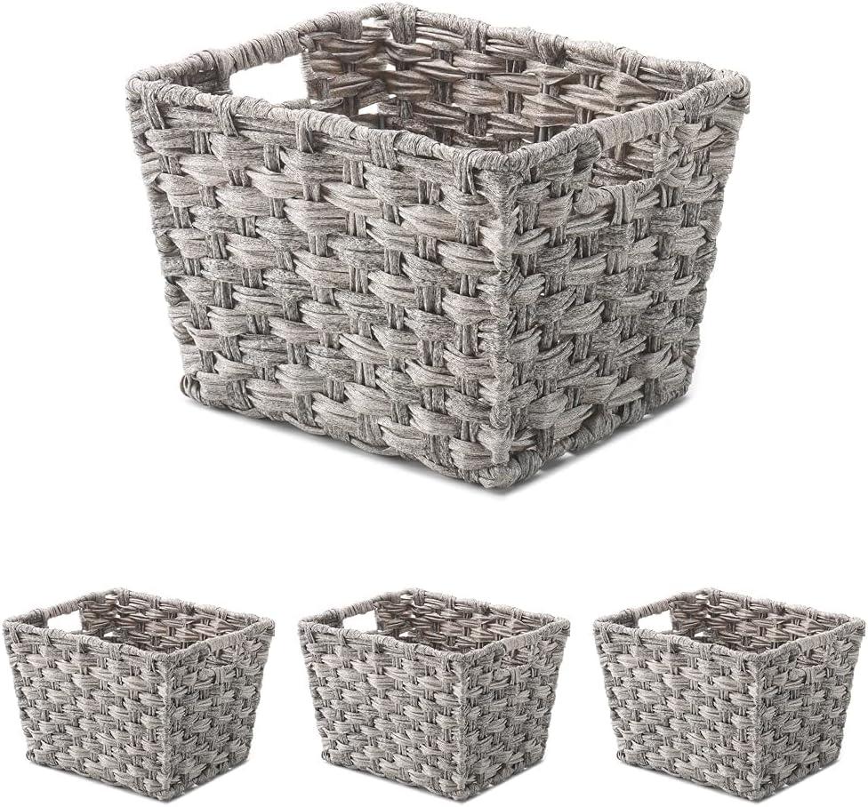 imageWhitmor Split Rattique Gray Wash Small Tote 60841501GWGray