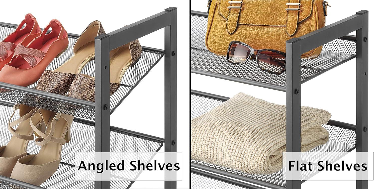imageWhitmor Steel Mesh 3Tier Shoe Rack Gunmetal Gray3tier gunmetal Grey