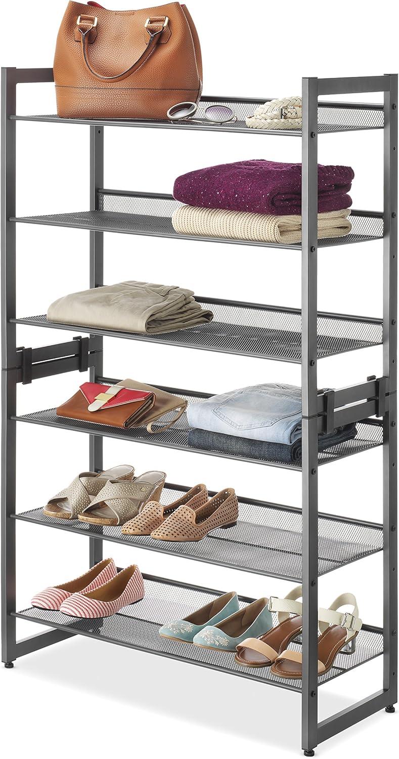 imageWhitmor Steel Mesh 3Tier Shoe Rack Gunmetal Gray3tier gunmetal Grey